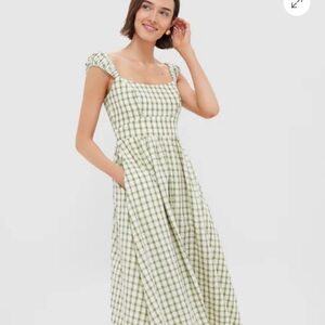 TUCKERNUCK Sage Gingham Seersucker Amy Midi Dress